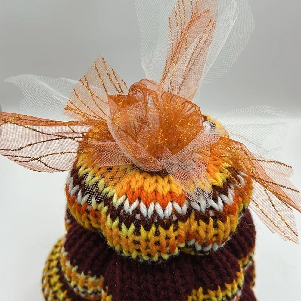 Handcrafted Multicolor Knit Pumpkin stack